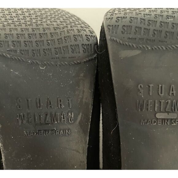 Stuart Weitzman Black Stiletto Ankle Boots with Silver Heel Size 5.5 - Picture 5 of 9